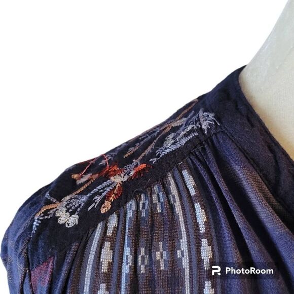 Lucky Brand Boho Style Long Sleeve Top Size Petite Small - Picture 4 of 10